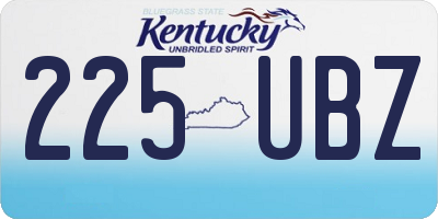 KY license plate 225UBZ