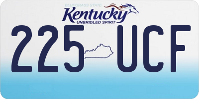 KY license plate 225UCF