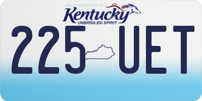 KY license plate 225UET