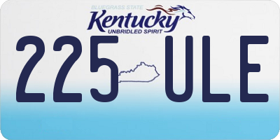 KY license plate 225ULE