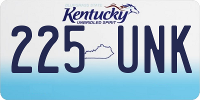 KY license plate 225UNK