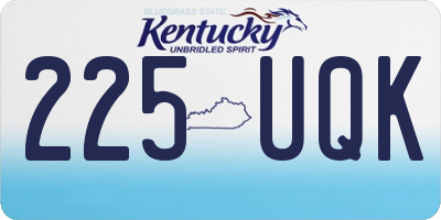 KY license plate 225UQK
