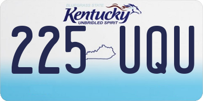 KY license plate 225UQU