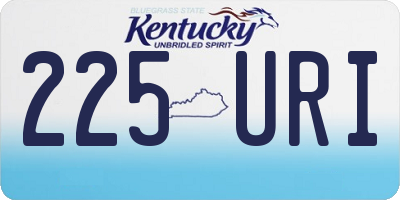 KY license plate 225URI
