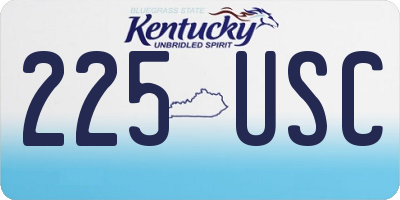KY license plate 225USC