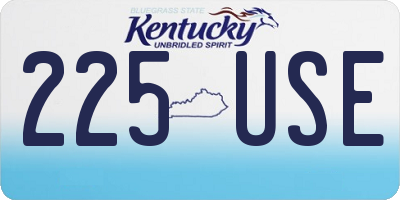 KY license plate 225USE