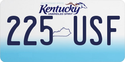 KY license plate 225USF