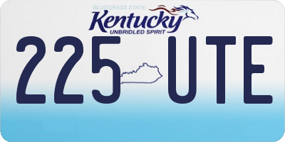 KY license plate 225UTE