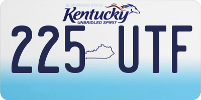 KY license plate 225UTF