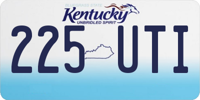 KY license plate 225UTI