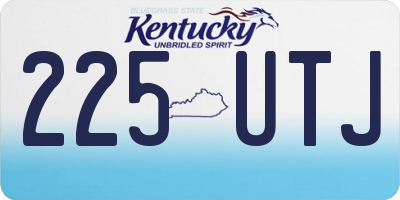 KY license plate 225UTJ