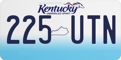 KY license plate 225UTN