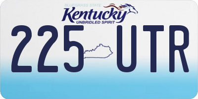 KY license plate 225UTR