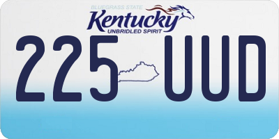 KY license plate 225UUD