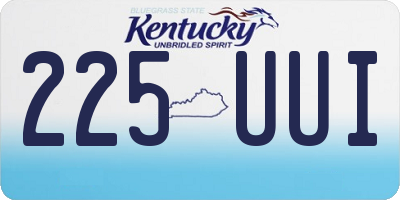 KY license plate 225UUI