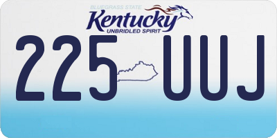 KY license plate 225UUJ