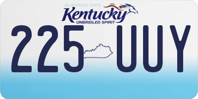 KY license plate 225UUY