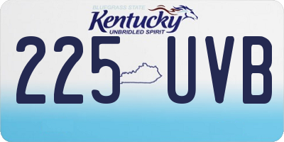 KY license plate 225UVB