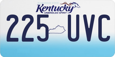 KY license plate 225UVC