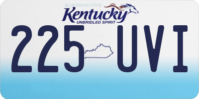 KY license plate 225UVI