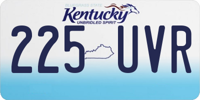 KY license plate 225UVR