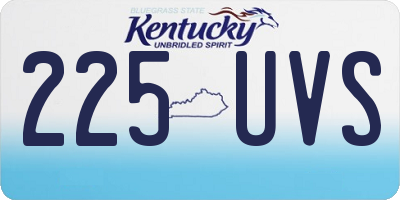 KY license plate 225UVS
