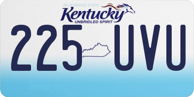 KY license plate 225UVU