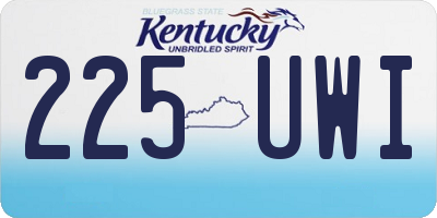 KY license plate 225UWI