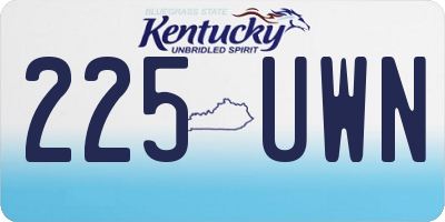 KY license plate 225UWN