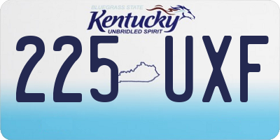 KY license plate 225UXF