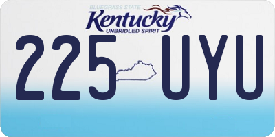 KY license plate 225UYU