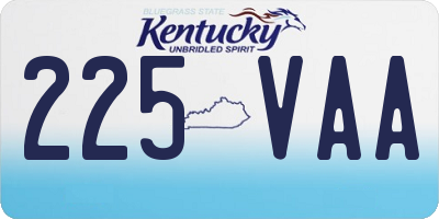 KY license plate 225VAA