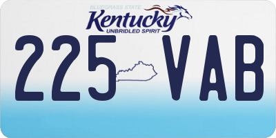 KY license plate 225VAB