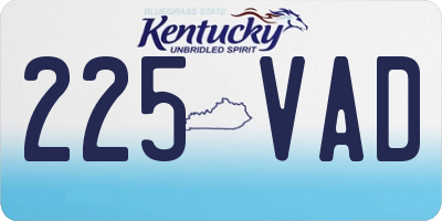KY license plate 225VAD