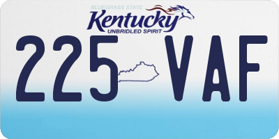 KY license plate 225VAF