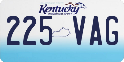 KY license plate 225VAG