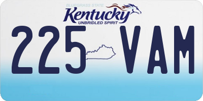 KY license plate 225VAM
