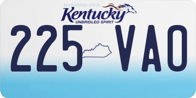 KY license plate 225VAO