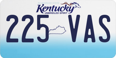 KY license plate 225VAS