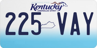 KY license plate 225VAY