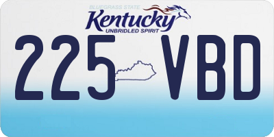 KY license plate 225VBD