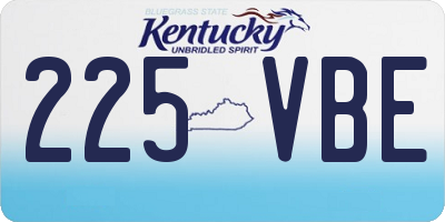 KY license plate 225VBE