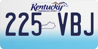 KY license plate 225VBJ