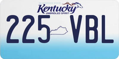 KY license plate 225VBL