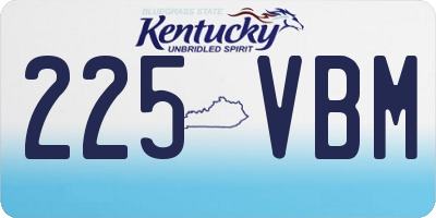 KY license plate 225VBM