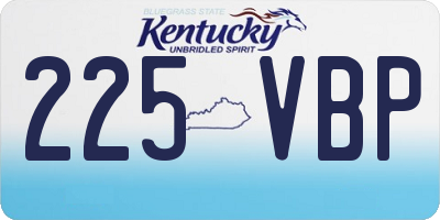 KY license plate 225VBP