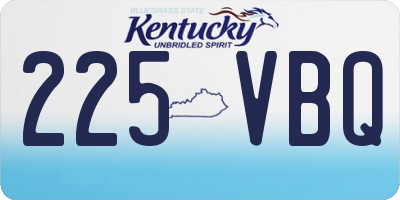 KY license plate 225VBQ