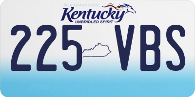KY license plate 225VBS