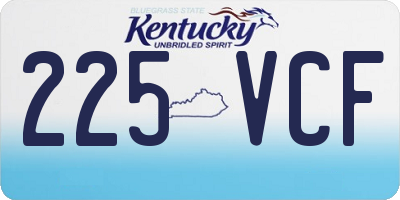 KY license plate 225VCF
