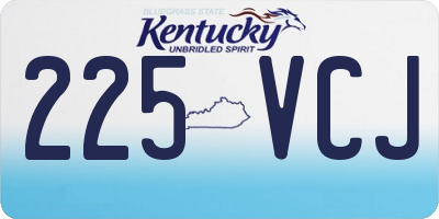 KY license plate 225VCJ